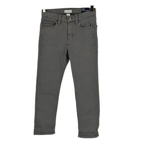 NWT Crewcuts Gray Solid Slim Fit Flat Front Adjustable Waist Casual Pants Size 8